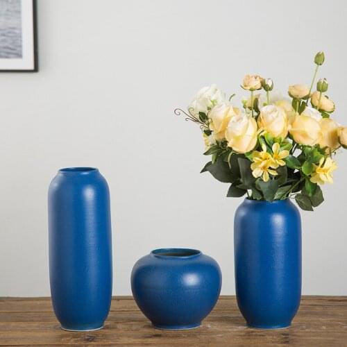 Modern Monandi Color Home Decoration Blue Ceramic Vase Table Decoration Flower Pot