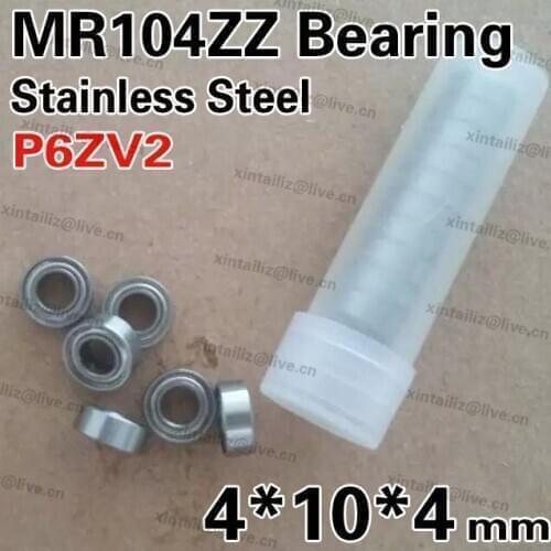 [SSMR104ZZ-P6]Free Shipping 10PCS 440C stainless steel mini-sized motor ball bearing MR104ZZ MR104-2Z 4mm*10mm*4mm