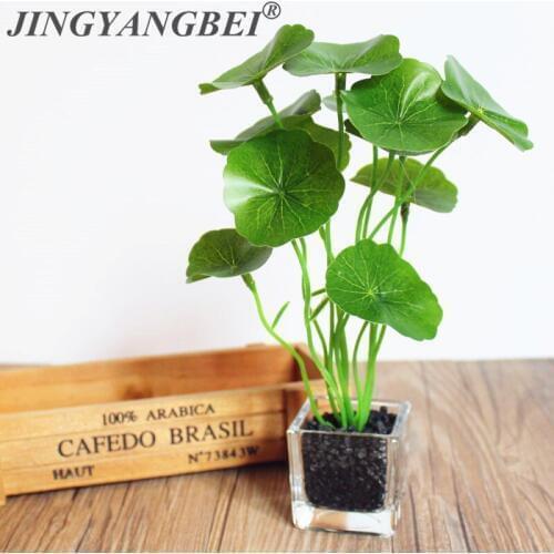 Glass pot Artificial Oak leaves lotus leaves potato leaves vase set desktop bonsai Potted Home wedding Decoration christmas gift