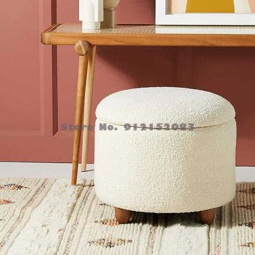 Makeup stool Nordic dressing table stool light luxury chair bedroom sofa shoes fashion living room net red storage round stool