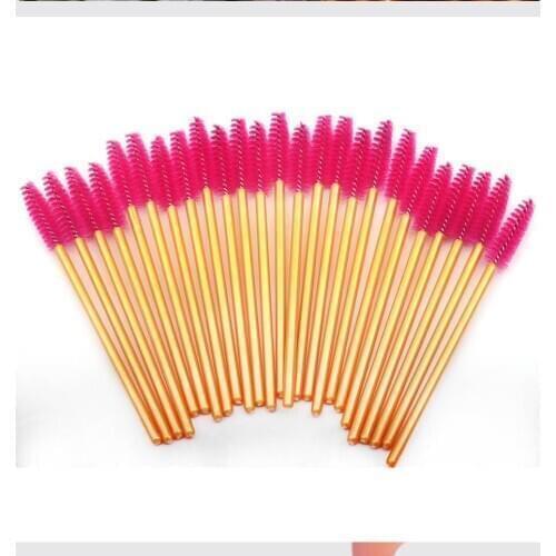 THINKSHOW 50PCS Colorful Disposable Eyelash Mascara Wands Brushes Eyelash Extension Applicators Professional Makeup Brushes