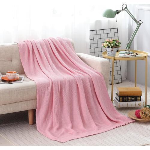 Knit Blanket Towel Home Office Car Portable Thin Warm Airplane Cover Solid Throw Blankets for Adult Kids Baby Gifts mantas para