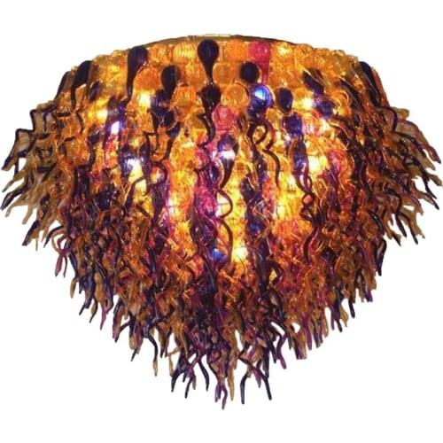 Top Quality Lamp 100% Hand Blown Glass Large Chandelier Fancy Villa Furniture Unique Lighting Fixtures Home Hotel 100CM