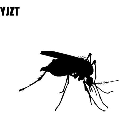 YJZT 16CM*9.8CM Strong Bug Insect Shadow Ferocious Vinyl Decal Lovely Car Sticker Black/Silver C19-0743