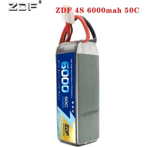ZDF Power Rechargeable 6000mah 50C 4S 14.8v max100C lipo battery for RC racer car boat Trex-450 Fixed-wing Helicopter Quadcopter