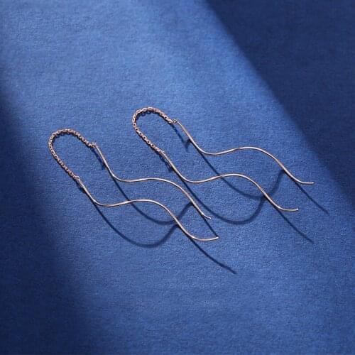 2021 New Korean Style Vintage Gold Color Bar Long Thread Tassel Drop Earrings For Women Pearl Pendant Earring Fashion Jewelry