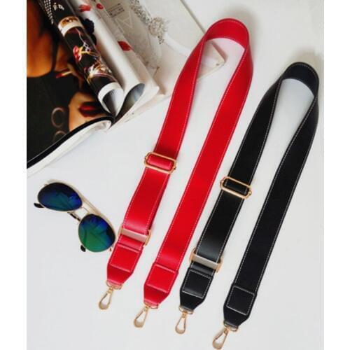 130cm Shoulder Bag Strap PU Leather Belt Adjustable Wide Strap Bag Accessories For Women Crossbody Handbag Replacement Wine Red