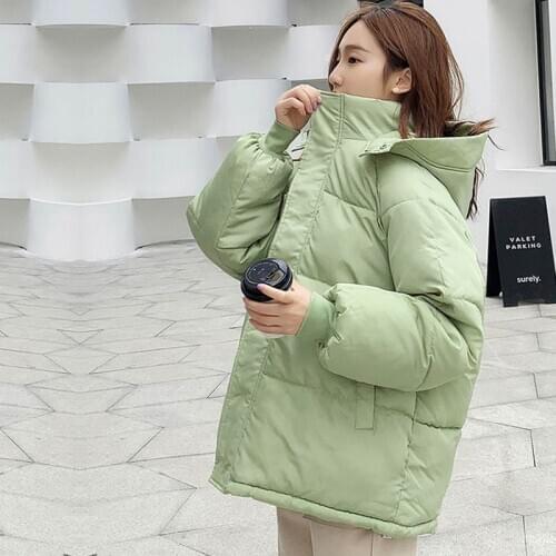 Winter Wear Jacket Women Fashion Short Coat Casual Warm Solid Hooded Parka Coat Office Lady 2020 New Outwear A043