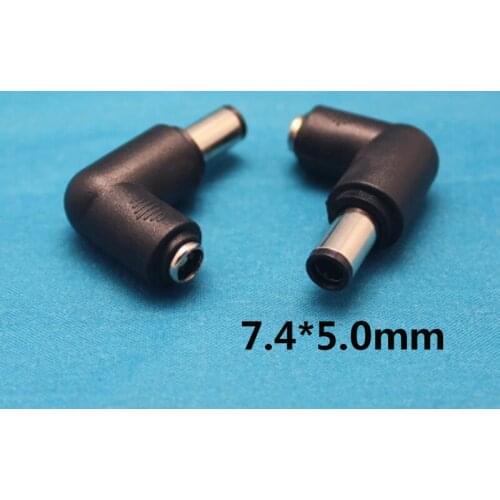 100pcs 7.4*5.0mm DC Connector Jack 7450 Conversion Head Bending Angle Power Supply 5.5*2.1mm Female To 7.4x5.0mm Plug