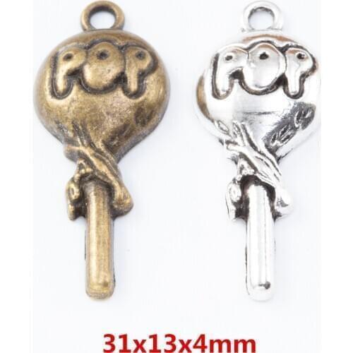 40 pieces of retro metal zinc alloy Lollipop pendant for DIY handmade jewelry necklace making 7892