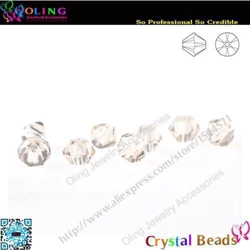 720pcs/Lot AAA Top Quality 5301 Bicone Beads 3mm Champagne Crystal Bead Loose Spacer Beads DIY Making