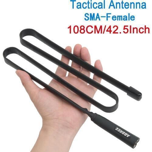 ABBREE Tactical Antenna SMA-F SMA Female Dual Band VHF/UHF Antenna For Baofeng UV-5R UV-82 BF-888S Walkie Talkie Ham Radio