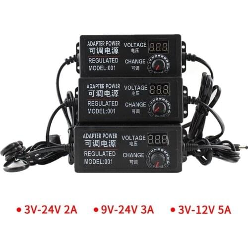 Adjustable AC To DC 3V 9V 12V 24V Universal Power Adapter Supply Display Screen Charger Power Adatper 220V To 3 9 12 24 V Volt