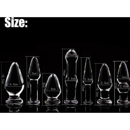 7 Size Glass Anal Dildo Butt Plug Anal Beads Erotic Sex Toy for Women Adult Products for Couples Crystal Glass Anus Massage Toys
