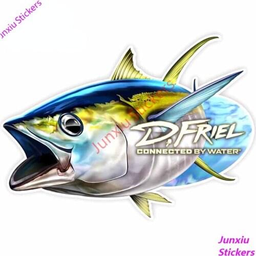 YellowFin Tuna Cartoon Anime Fine Car Stickers Waterproof Decal Car Styling Vinyl Material Scratch-Proof for JDM SUV RV Camper