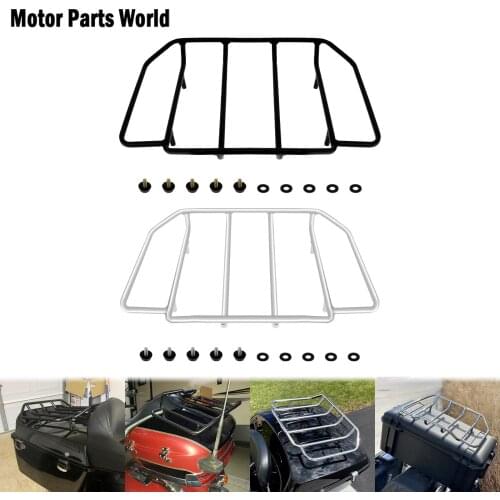 Motorcycle Tour Pack Top Tail Luggage Rack Holder Black/Chrome For Harley Touring Street Glide Road King CVO Limited 1984-2021