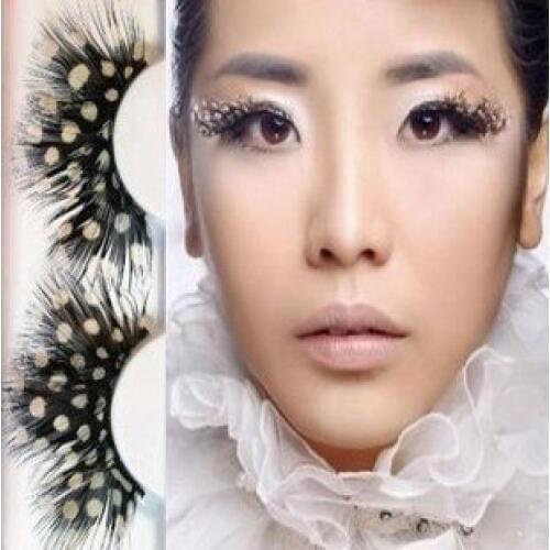 Free shipiing Masquerade feather false eyelashes f023