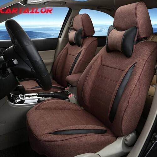 CARTAILOR Linen Cloth Car Seat Cover Set for Kia Sportage 2011 2012 2013 Seat Covers & Supports Auto Seats Protector Accessories