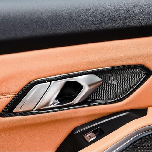 Mutips Door Handle Cover Trim inner Bowl button Sticker decoration Accessories for BMW 3 series G20 G28 325li 330d 335 2019 2020