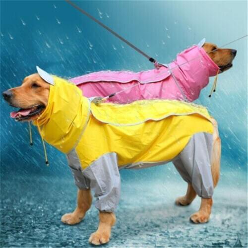 Small Medium Large Dog Raincoat Jumpsuit Clothes Waterproof Rain Coat Pet Jacket