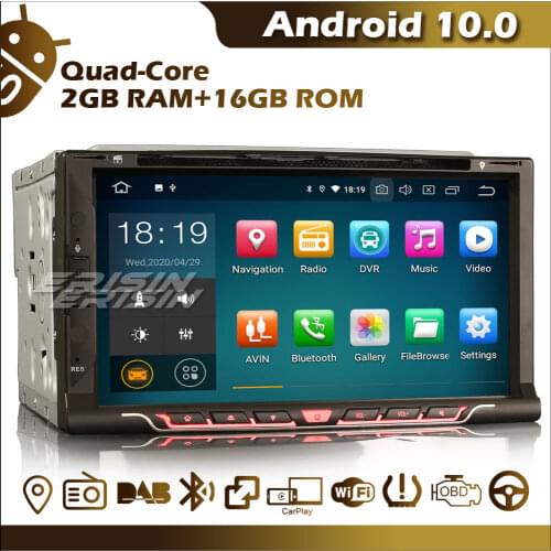 Erisin ES5137U Android 10.0 Autoradio Universal 2 Din 6.95 inch Car DVD Player GPS Navi DAB+ 4G WiFi CarPlay RDS TPMS DVR Camera