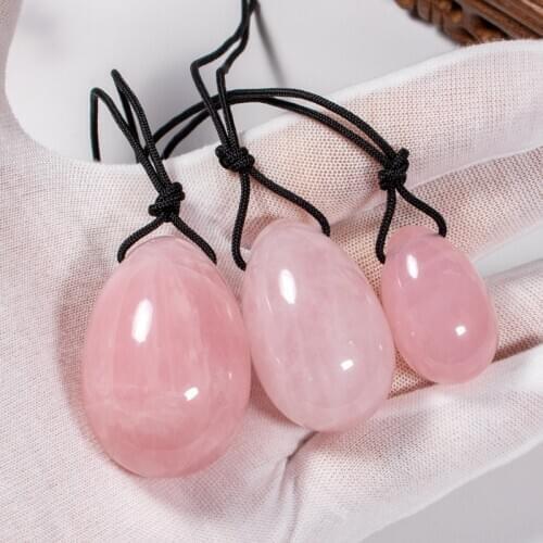 Fubaoying Yoni Eggs Natural Stones Wholesale Bulk Crystal Lot Rose Quartz Massage 3Pcs Set