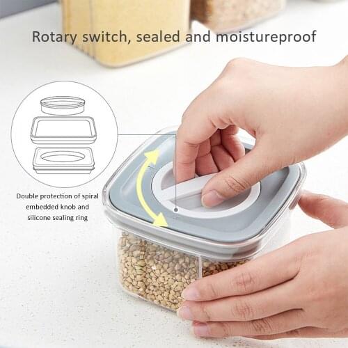 Sealed Jar Household Rice Transparent Nut Storage Jar Food Canister Grade Plastic Bottle With Lid Grain Storage Box Organization