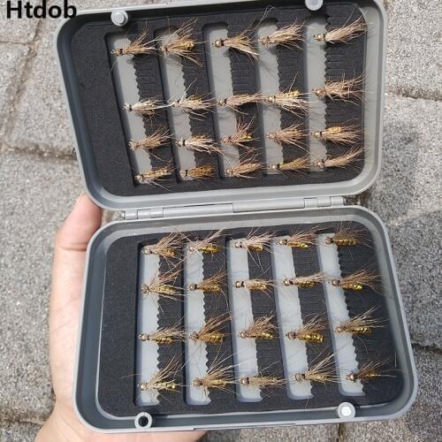 Htdob 40 pcs/box Fly Fishing Tying Hooks High Simulation Lifelike Fly Fishing Flies Fly Fishing Lure Tackle Accessories
