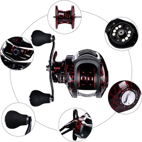 Svallet Baitcasting Reel Magnetic Brake System Reel 10KG Max Drag 10+1 BBs 7.1:1 High Speed Fishing Reel