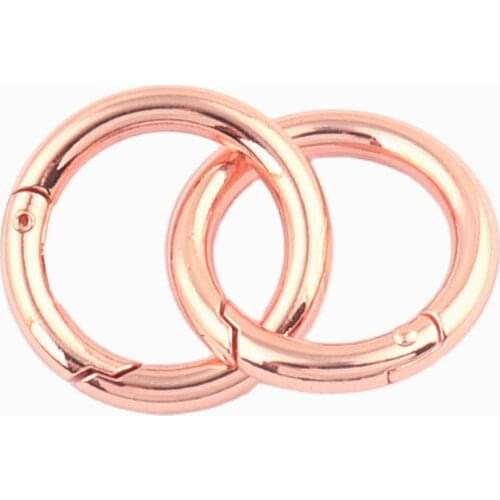 20mm Round Spring Gate O-Ring Clasp Push Snap Hook Screw Belt Hardware Loop for Handbags Keys
