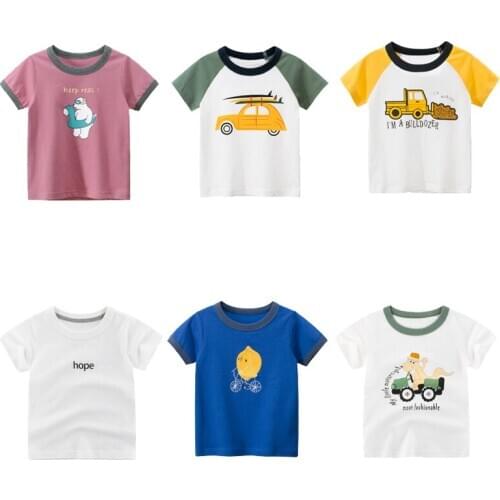 Summer childrens clothing boys T-shirt cotton dinosaur Short Sleeve T-Shirt Baby Girl Top Casual cute T-shirt 2-8 years old shi