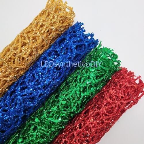 1PC 21X29CM Glitter Net, Glitter Fabric Sheets For Making Bows LEOsyntheticoDIY T305 (Some of the glitter powder will come off)