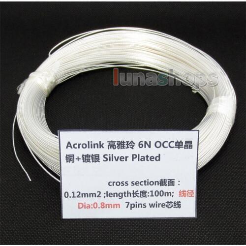 LN004381 100m Acrolink Silver Plated OCC Signal Wire Cable 0.12mm2 Dia:0.8mm For DIY