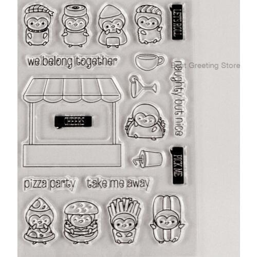 Cute fast food clear stamps papercraft diy food party stamps for kids craft