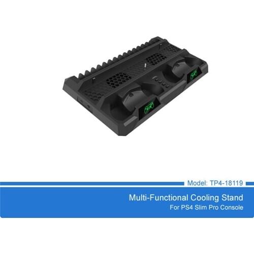 For PS4/SLIM/PRO Multifunctional Game Console Dual Controller Charger Station Storage Rack Cooling Stand