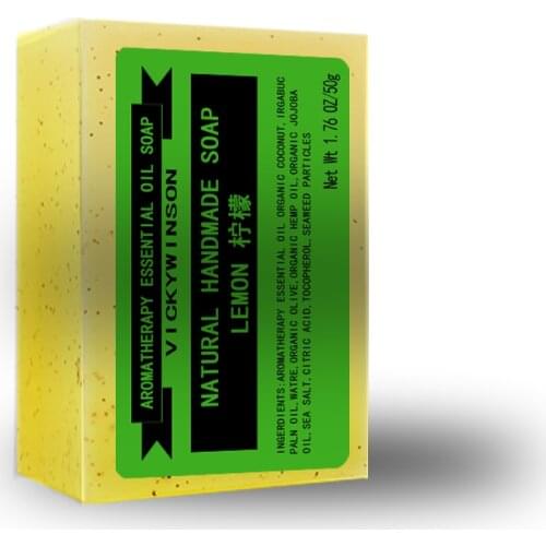 Lemon aromatherapy scrub soap 50g Handmade Essential Oil Soap Gift . Moisturizing & Cleansing With Natural Oils For Body/Face