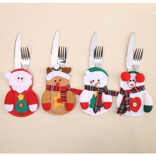 2020 New Year Merry Christmas Knife Fork Cutlery Set Skirt Pants Navidad Natal Dining Table Christmas Decorations for Home Xmas