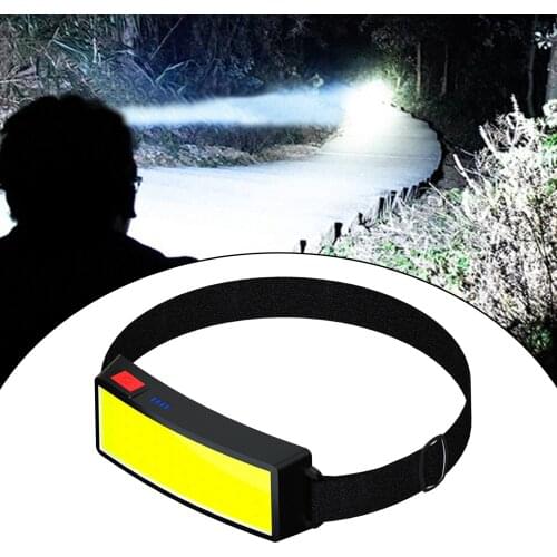 Headlamp Portable Mini COB LED Headlight With Built-in Battery Flashlight USB Rechargeable Head Lamp torch for Outdoor Camping