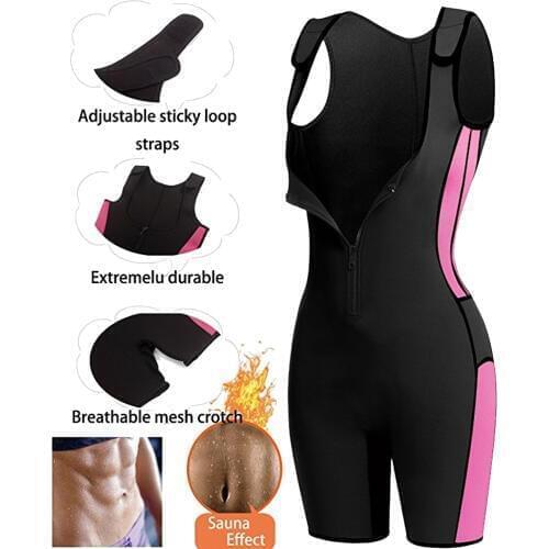 Neoprene Sauna Suit Sweating Bodysuit Jumpsuits Shorts, Strong, High Elastic, Stretchable and Breathable