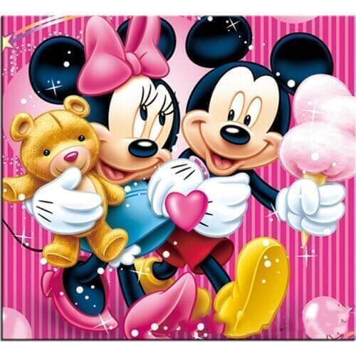 5D DIY Full Square/round 5D Diamond Painting Mickey couple in love Diamond Embroidery Cross Stitch Rhinestone Mosaic Home Decor