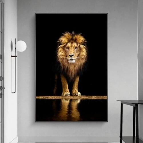 Wild Lion Canvas Posters and Prints African Animals Paintings on The Wall Art Pictures for Home Living Room Wall Decor Unframed