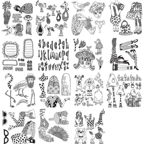 Clear Stamps Witch Zombie Character Clothing Variation Mushroom Animals Dogs For DIY Scrapbook Photo Album Craft Card 2021 New