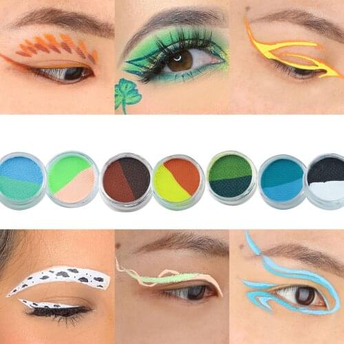 Water Based Split Cake Body Face Paint Makeup Easy Remove GRAPHIC LINER Water Activated Eyeliner Dual Colors