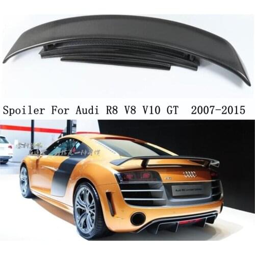 Real Carbon Fiber Wing Trunk Spoiler For Audi R8 V8 V10 GT 2007-2015 Shipping By FEDEX UPS High Qualit Auto Accessories