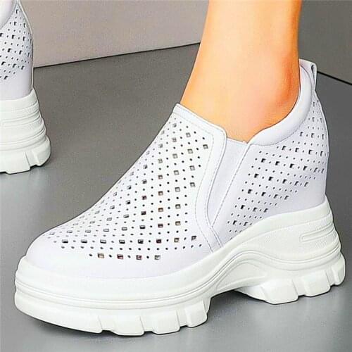 Sandals Fashion Sneakers Womens Genuine Leather Platform Wedge Ankle Boots Summer Sandals High Heels