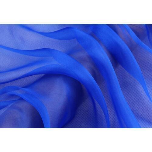 Howmay 100% pure silk fabric chiffon 5m/m 140cm 55" sapphire blue 90# color for scarf dress scarf decoration