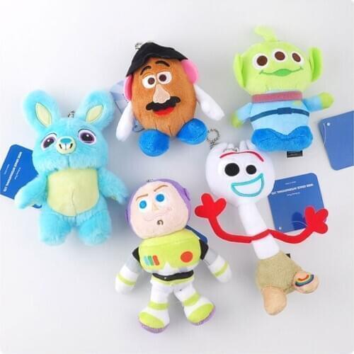 Cute Movie Story 4 Woody Buzz Lightyear Plush Doll Toys Keychain Figure Jessie Forky Alien Key Ring Toys for Children Gift