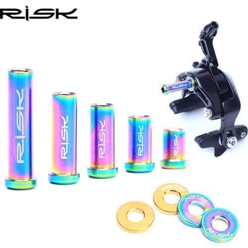 RISK TC4 Titanium Road Bicycle C-brake Pivot Nuts With Washer 10/15/20/25/30/40mm Road Bike C Clamp Fixing Screws Cycling Parts