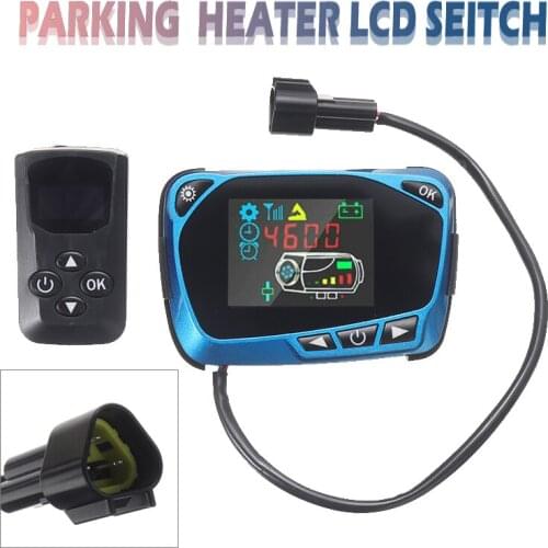 Universal 12V/24V LCD Monitor Switch+Remote Control Car Truck Air Diesel Parking Heater Controller with 4 Buttons Remote Control