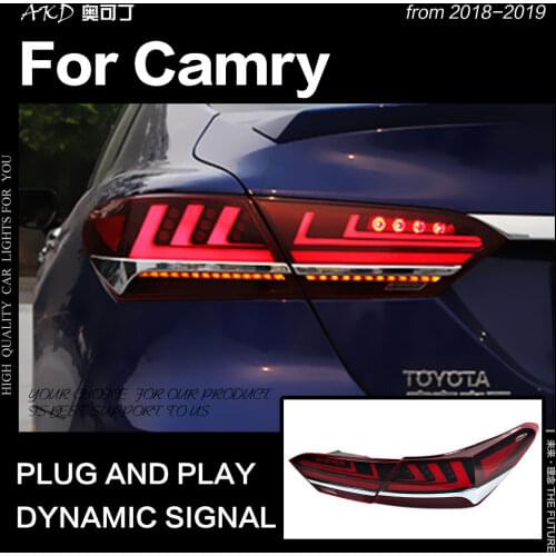 AKD Brand New Tail Lamp for Toyota Camry Tail Lights 2018 Camry XSE LED Tail Lamp Upgrade to LS400 Design LED Dynamic Signal